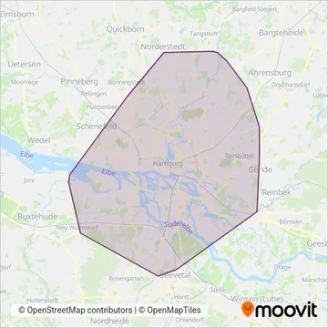 Схема покрытия компании Hochbahn Bus