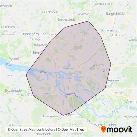 Hochbahn Bus coverage area map