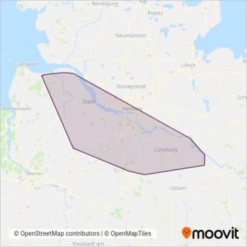 Схема покрытия компании KVG (Автобус)