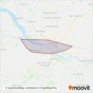Схема покрытия компании S-Bahn SEV Hamburg