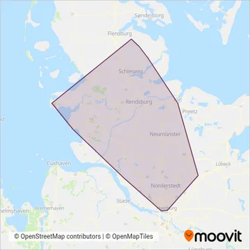 Nordbahn (direkt) Verbundsgebiet
