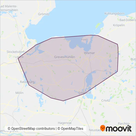 Nordwestmecklenburg coverage area map