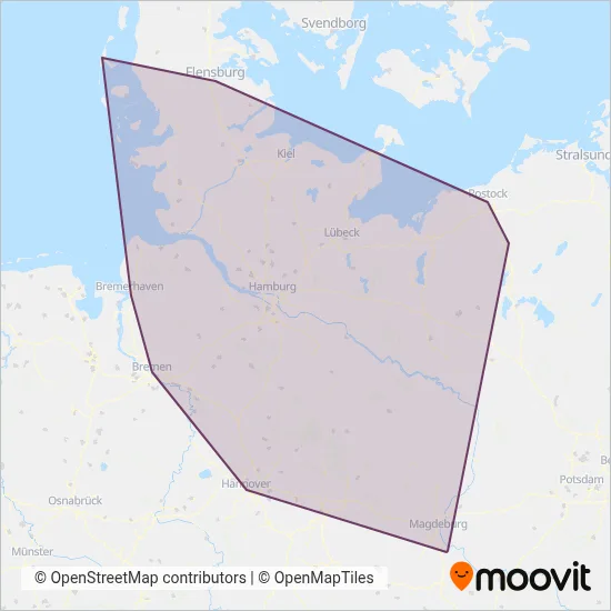 DB (Rail) coverage area map