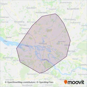 Схема покрытия компании Hamburger Hochbahn (Автобус)