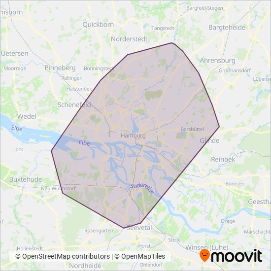 Hamburger Hochbahn AG coverage area map