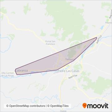 Mapa del área de cobertura de Soc. de Transporte A. Alemania - P. Nuevo S.A - Línea Nº1