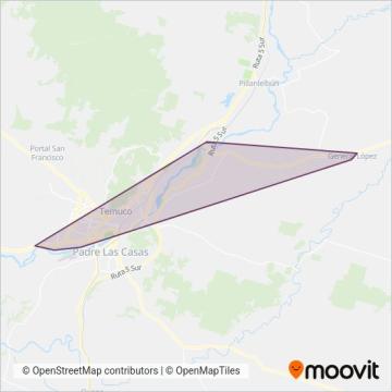 Mapa del área de cobertura de Transportes Sta. Rosa Limitada.