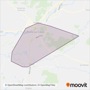 Mapa del área de cobertura de Empresa  de Transportes Línea Nº 8 P.L. Casas S.A.