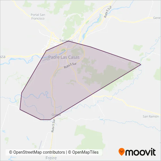 Empresa  de Transportes Línea Nº 8 P.L. Casas S.A. coverage area map