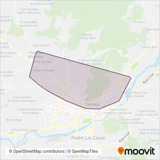 E. de Transportes de Pasajeros Línea Nueve S.A coverage area map