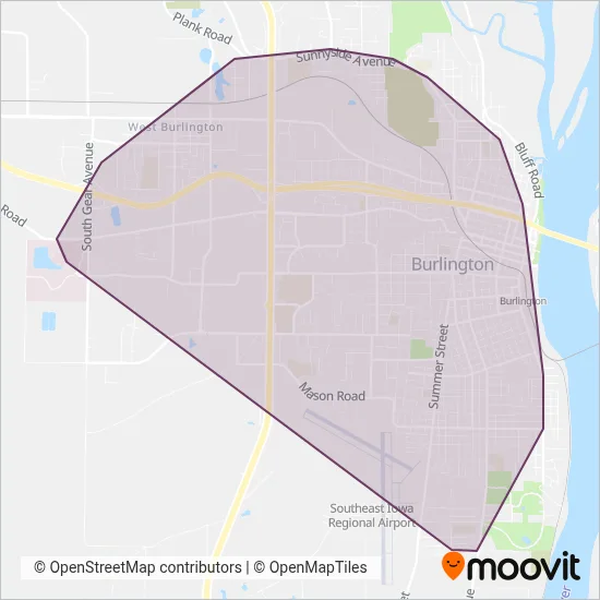 Burlington Urban Service coverage area map