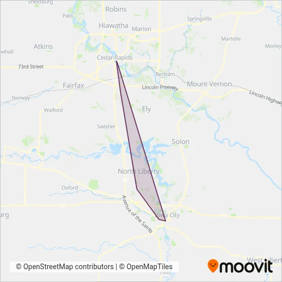CorridorRides coverage area map