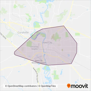 Iowa City Transit System coverage area map