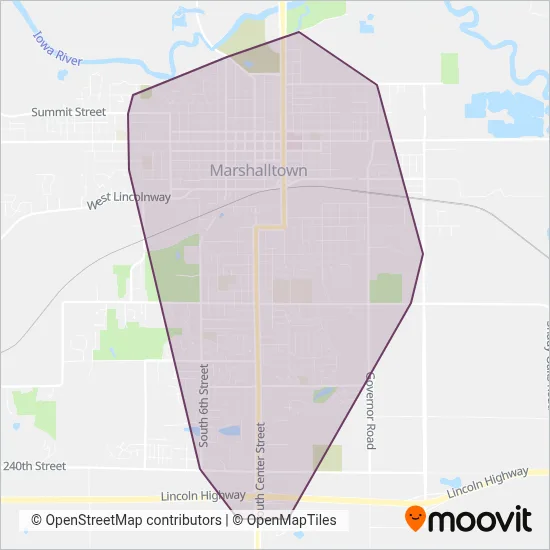 Marshalltown Municipal Transit coverage area map