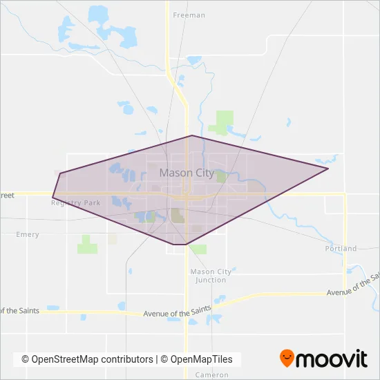 Mason City Public Transit coverage area map