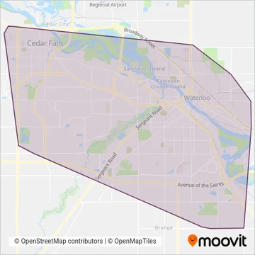 Metropolitan Transit Authority of Black Hawk County coverage area map