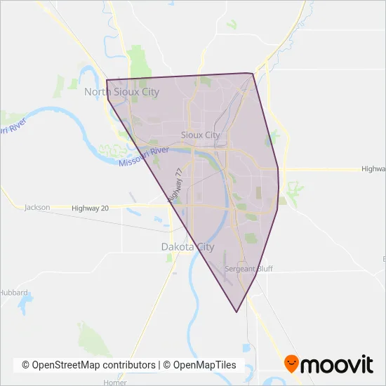 Sioux City Transit System coverage area map