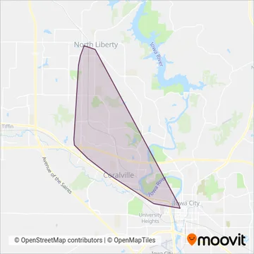 Coralville Transit coverage area map