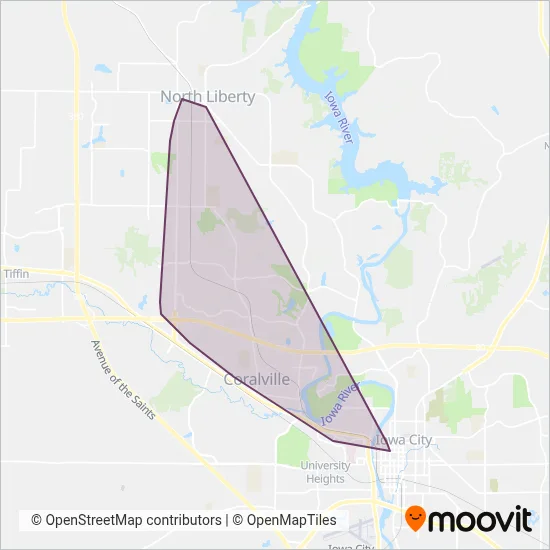 Coralville Transit coverage area map