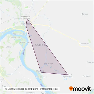 Pantransport Pančevo - Gradski Prevoz coverage area map