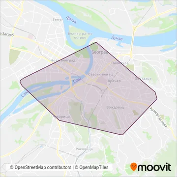 GSP Beograd (Tram) coverage area map