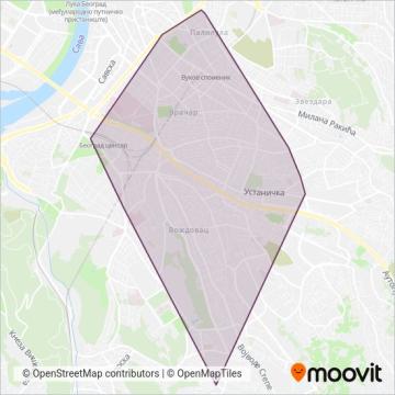 GSP Beograd (Cable Car) coverage area map