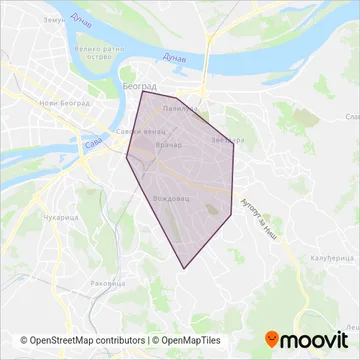 GSP Beograd (Cable Car) coverage area map