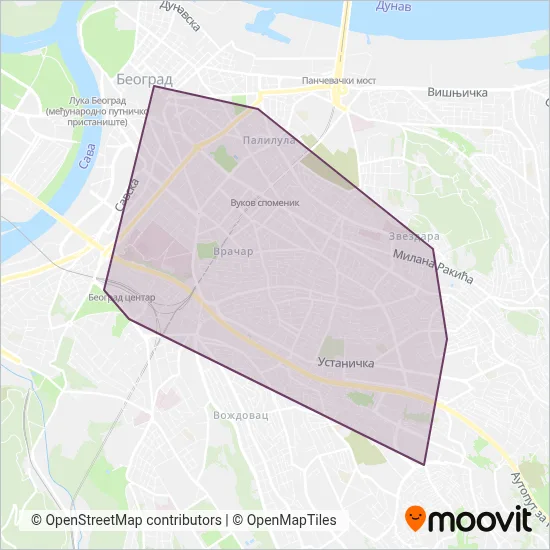 GSP Beograd (Žičara) mapa pokrivenosti