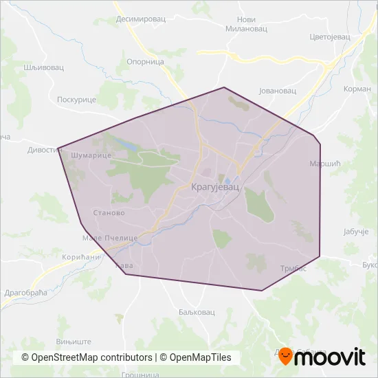 Vulović Transport mapa pokrivenosti