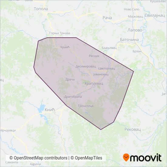 Strela - Obrenovac mapa pokrivenosti