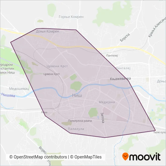 Strela-Obrenovac mapa pokrivenosti
