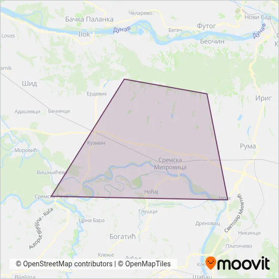 Sirmiumbus [lokalni] mapa pokrivenosti