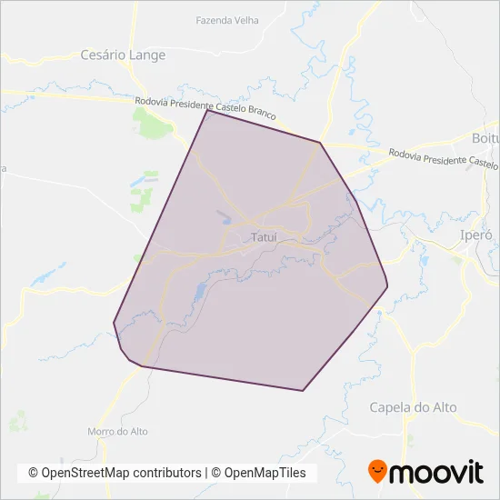 Rosa Turismo Tatuí coverage area map