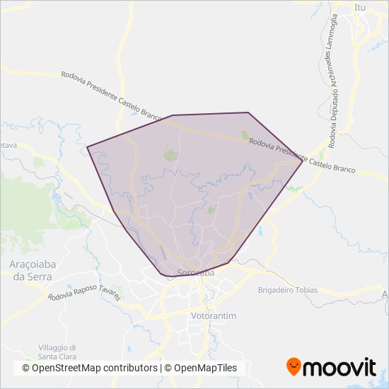 CONSOR - Consórcio Sorocaba coverage area map