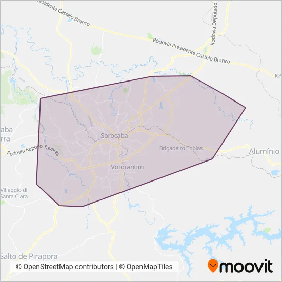 City+ Sorocaba coverage area map