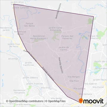 BRT Sorocaba coverage area map