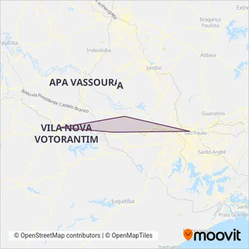 Viação Cometa coverage area map