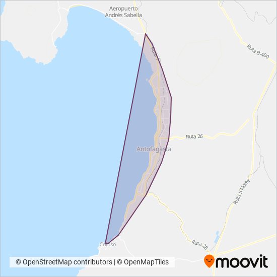TransAntofagasta coverage area map