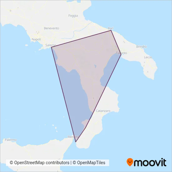 Trenitalia (Bus) coverage area map