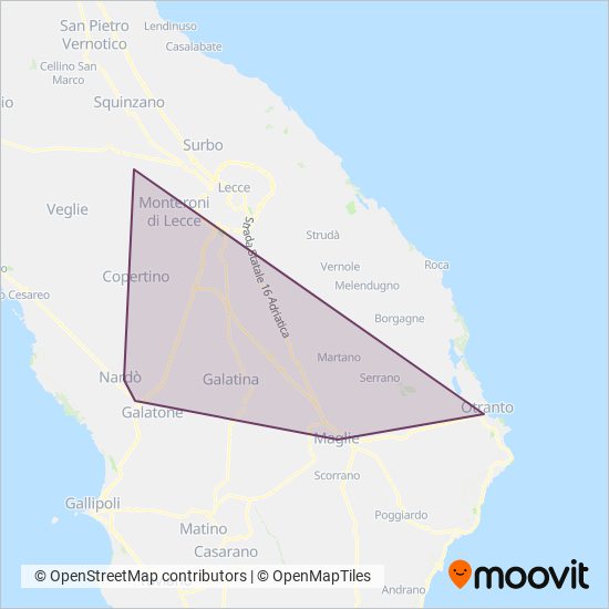 Ferrovie del Sud Est coverage area map