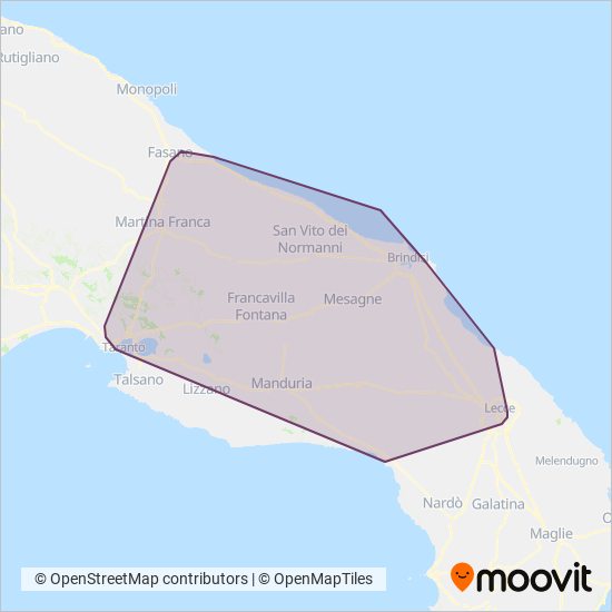 STP Brindisi SpA coverage area map