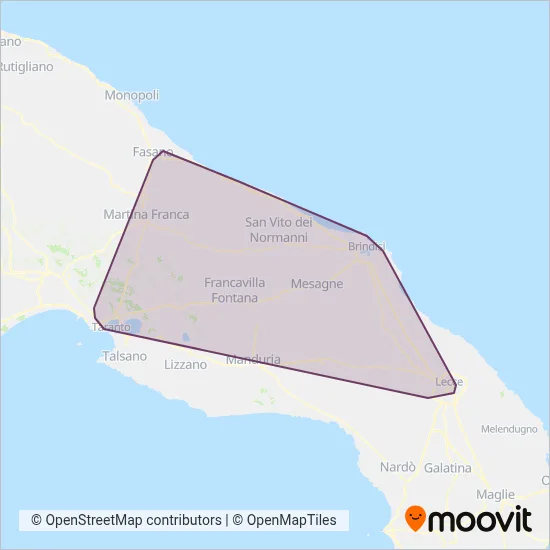 STP Brindisi (Bus) coverage area map