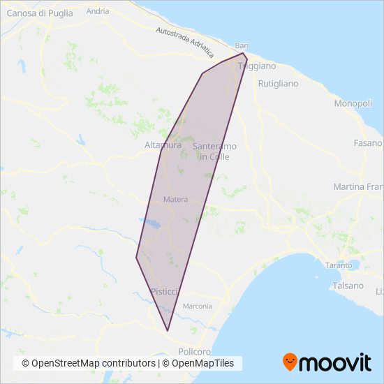 Ferrovie Appulo Lucane coverage area map