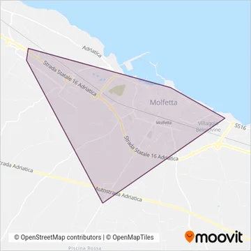 M.T.M. - mobilità e trasporti Molfetta coverage area map