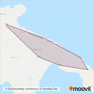 Area coperta dal servizio di Pugliairbus (Marozzi)