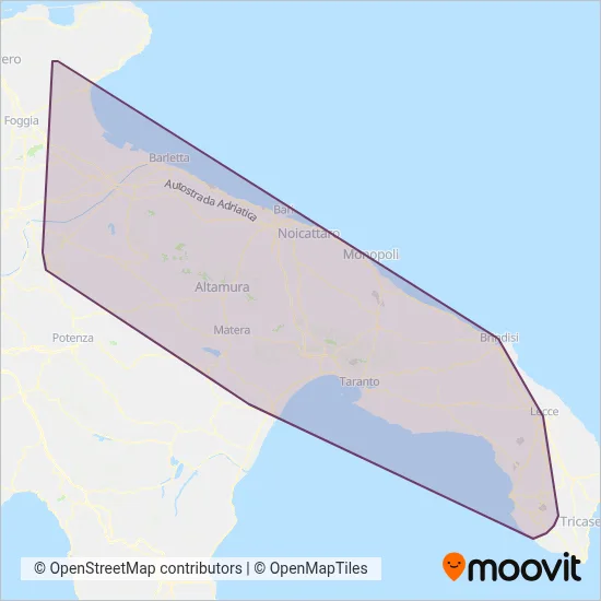 Area coperta dal servizio di SITA SUD s.r.l.