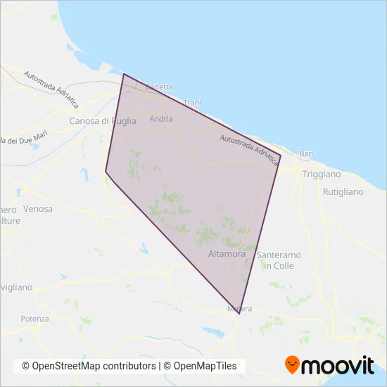 Area coperta dal servizio di Autoservizi Bucci & Tarantini s.a.s.