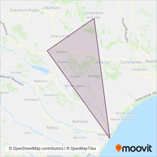 Area coperta dal servizio di Autolinee Caponio