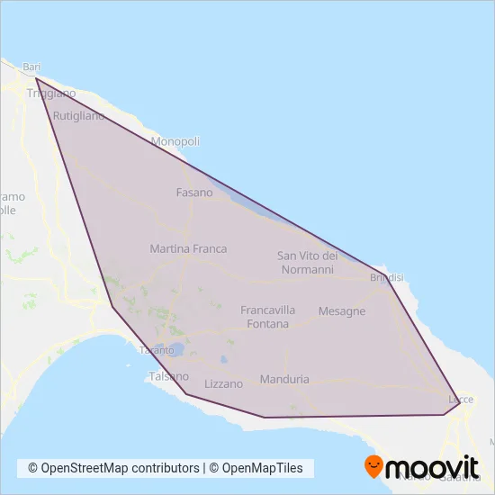Area coperta dal servizio di CTP S.P.A.