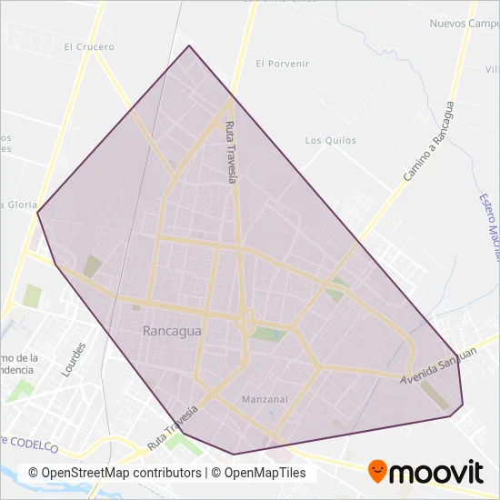 Expreso Rancagua coverage area map